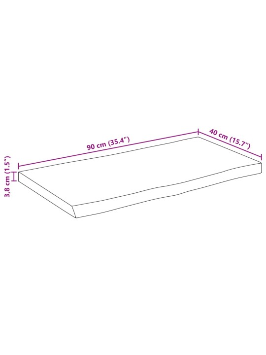 Stolní deska 90x40x3,8 cm obdélník masivní akácie živá hrana