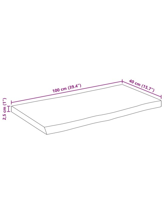 Stolní deska 100 x 40 x 2,5 cm živá hrana mangovníkové dřevo