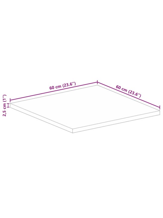 Stolní deska 60 x 60 x 2,5 cm čtvercová masivní akáciové dřevo