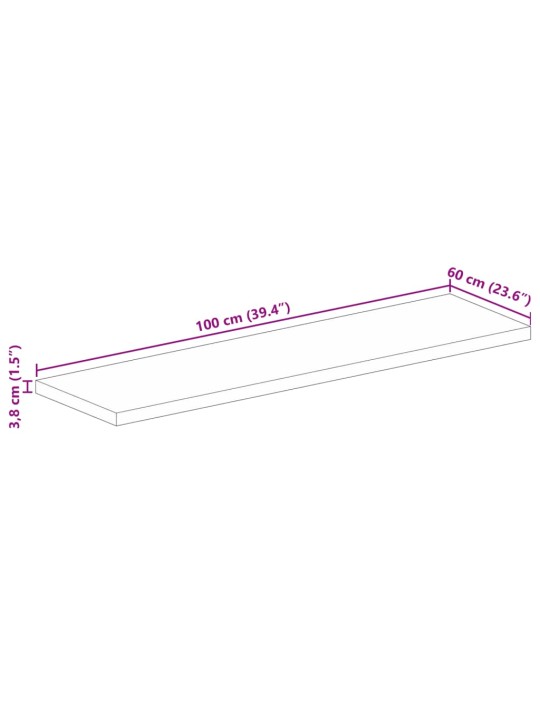 Stolní deska 100x60x3,8 cm obdélníková masivní akáciové dřevo