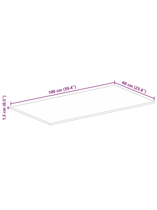 Stolní deska 100x60x1,5cm obdélníková masivní recyklované dřevo
