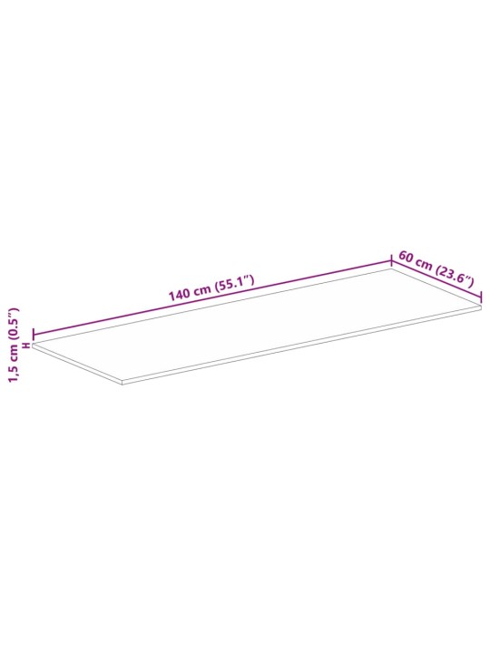 Stolní deska 140x60x1,5cm obdélníková masivní recyklované dřevo