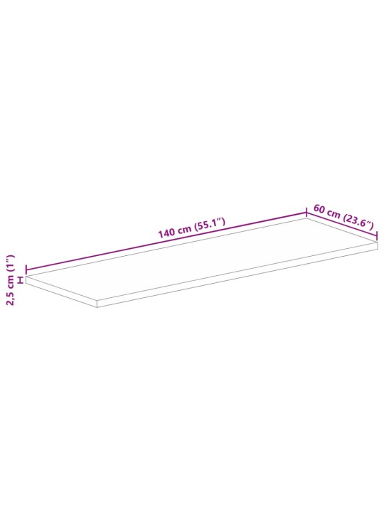 Stolní deska 140x60x2,5cm obdélníková masivní recyklované dřevo
