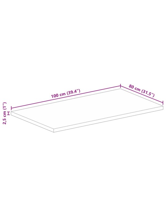 Stolní deska 100x80x2,5cm obdélníková masivní recyklované dřevo