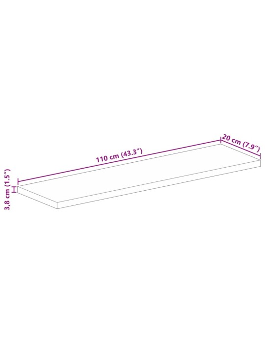 Stolní deska 110x20x3,8cm obdélníková masivní recyklované dřevo