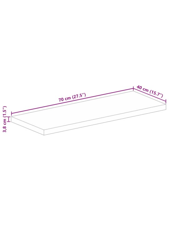 Stolní deska 70x40x3,8 cm obdélníková hrubé mangovníkové dřevo