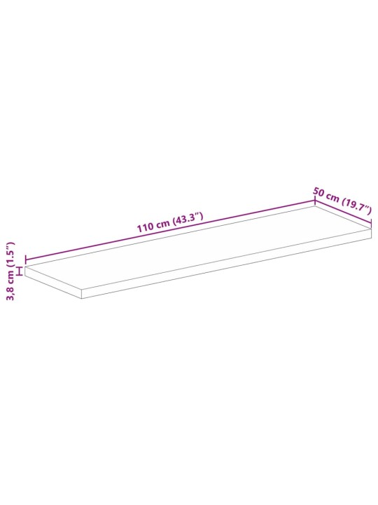 Stolní deska 110 x 50 x 3,8 cm obdélníková mangovníkové dřevo