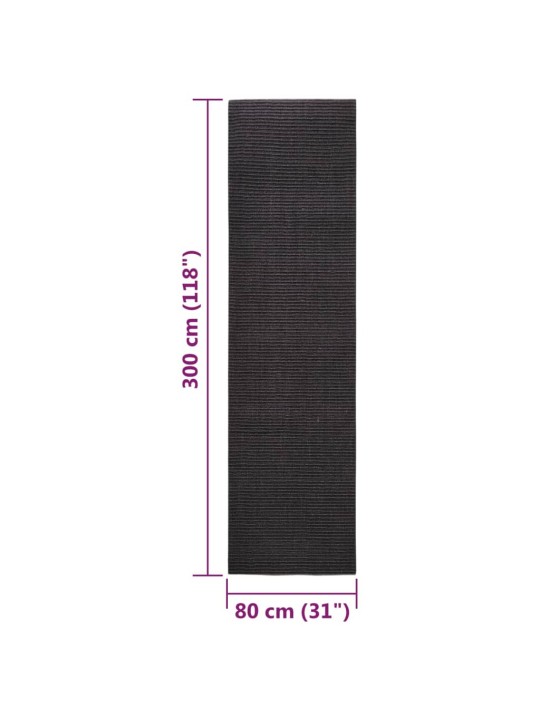 Sisalový koberec pro škrabací sloupek černý 80 x 300 cm