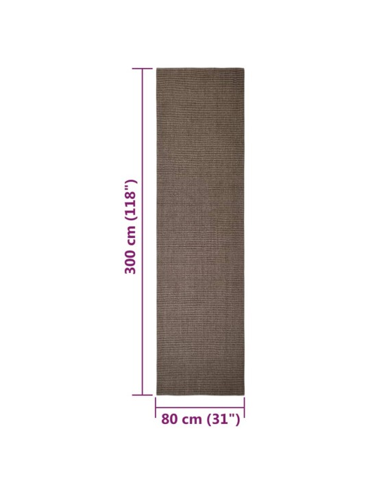 Sisalový koberec pro škrabací sloupek hnědý 80 x 300 cm