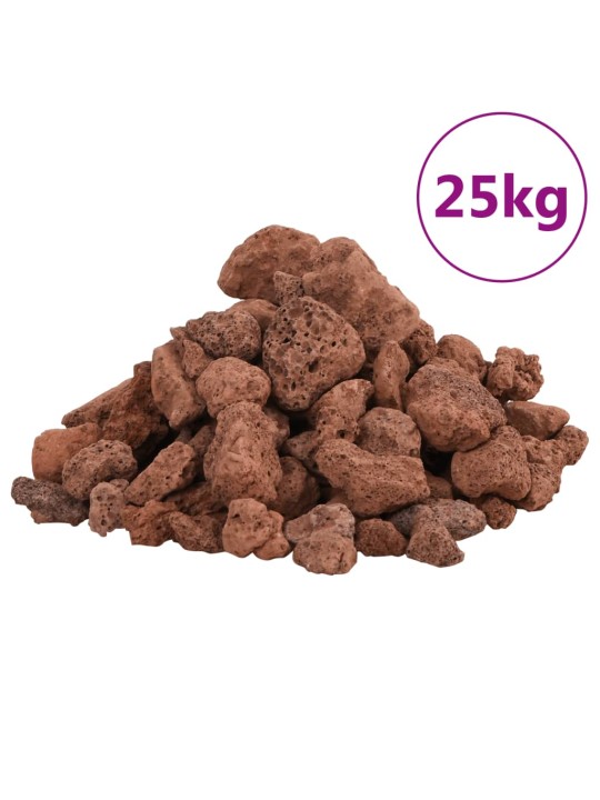 Sopečné kameny 25 kg červené 1–2 cm