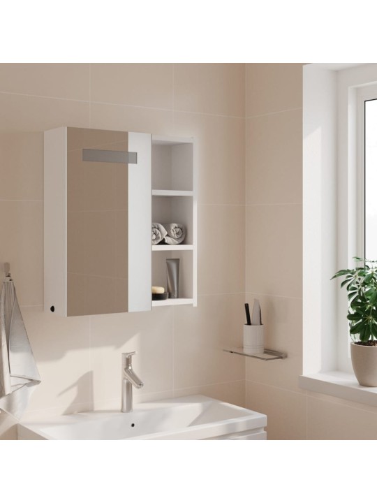 Koupelnová zrcadlová skříňka s LED osvětlením bílá 45x13x52 cm