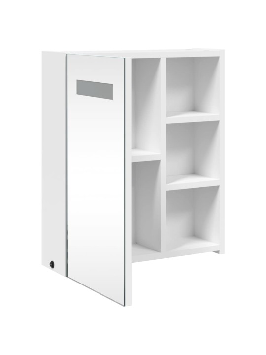 Koupelnová zrcadlová skříňka s LED osvětlením bílá 45x13x52 cm