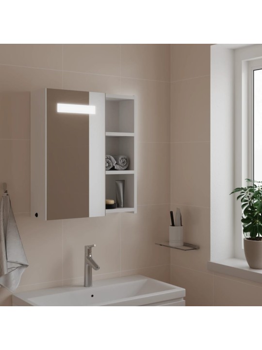 Koupelnová zrcadlová skříňka s LED osvětlením bílá 45x13x52 cm