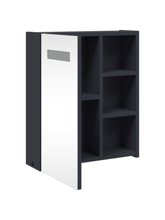 Koupelnová zrcadlová skříňka s LED osvětlením šedá 45x13x52 cm