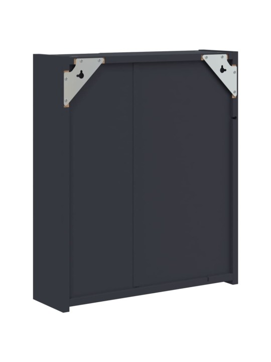 Koupelnová zrcadlová skříňka s LED osvětlením šedá 45x13x52 cm