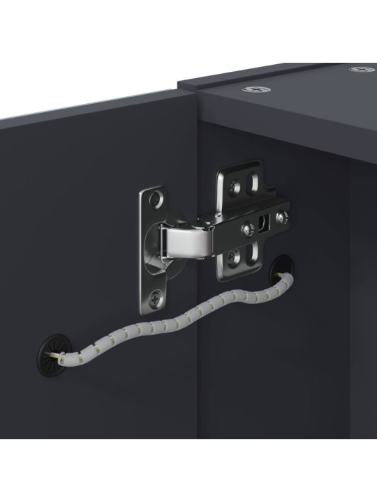 Koupelnová zrcadlová skříňka s LED osvětlením šedá 45x13x52 cm