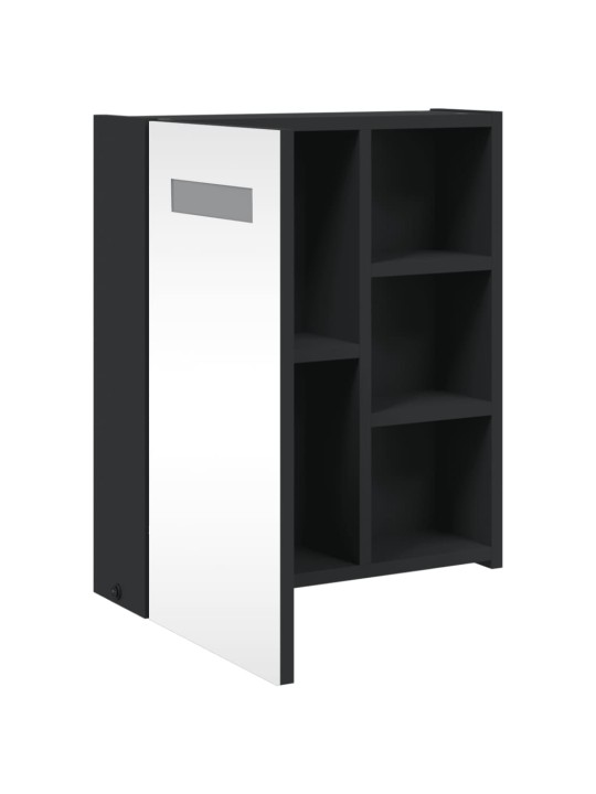 Koupelnová zrcadlová skříňka s LED osvětlením černá 45x13x52 cm