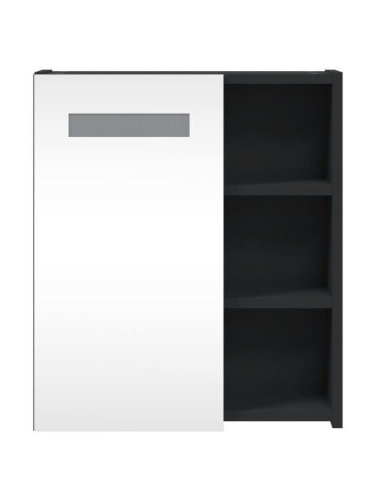 Koupelnová zrcadlová skříňka s LED osvětlením černá 45x13x52 cm