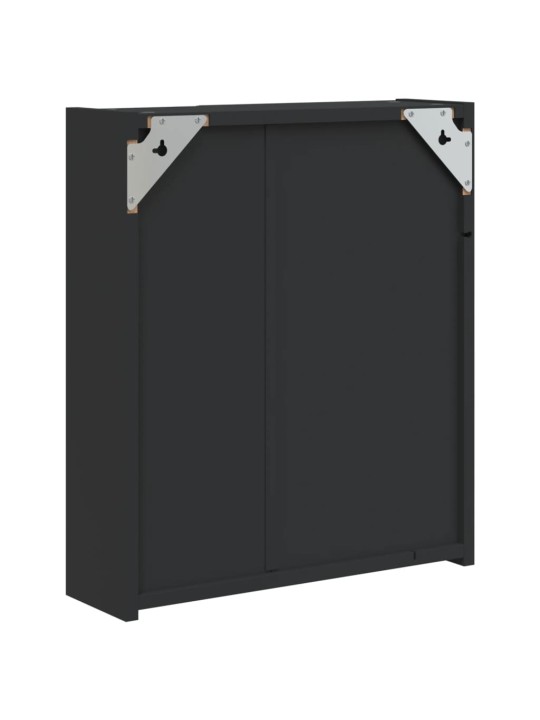 Koupelnová zrcadlová skříňka s LED osvětlením černá 45x13x52 cm