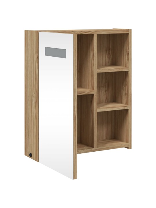 Koupelnová zrcadlová skříňka s LED osvětlením dub 45x13x52 cm
