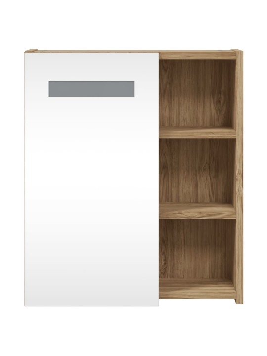 Koupelnová zrcadlová skříňka s LED osvětlením dub 45x13x52 cm