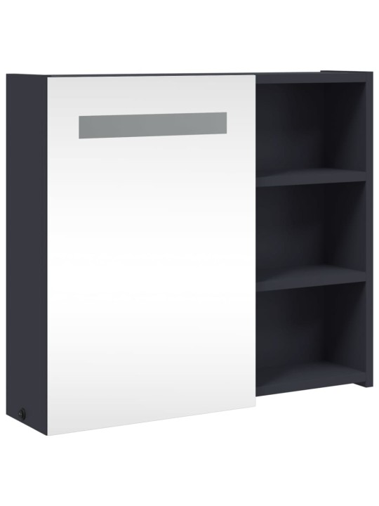 Koupelnová zrcadlová skříňka s LED osvětlením šedá 60x13x52 cm