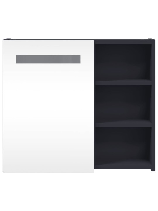 Koupelnová zrcadlová skříňka s LED osvětlením šedá 60x13x52 cm