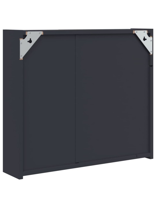 Koupelnová zrcadlová skříňka s LED osvětlením šedá 60x13x52 cm