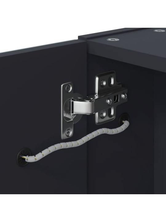 Koupelnová zrcadlová skříňka s LED osvětlením šedá 60x13x52 cm