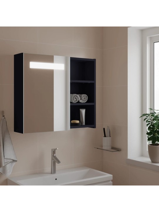 Koupelnová zrcadlová skříňka s LED osvětlením šedá 60x13x52 cm