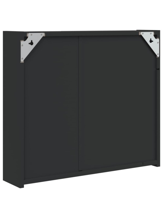 Koupelnová zrcadlová skříňka s LED osvětlením černá 60x13x52 cm
