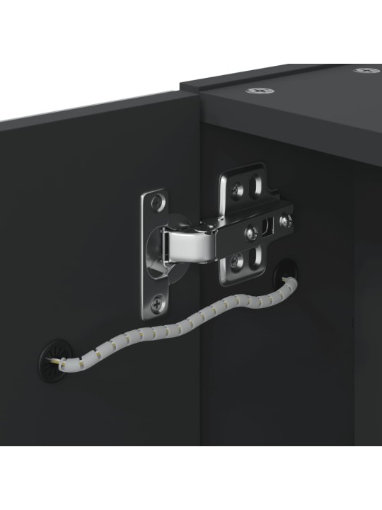 Koupelnová zrcadlová skříňka s LED osvětlením černá 60x13x52 cm