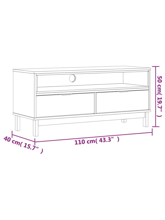 TV skříňka FLAM 110 x 40 x 50 cm masivní borové dřevo