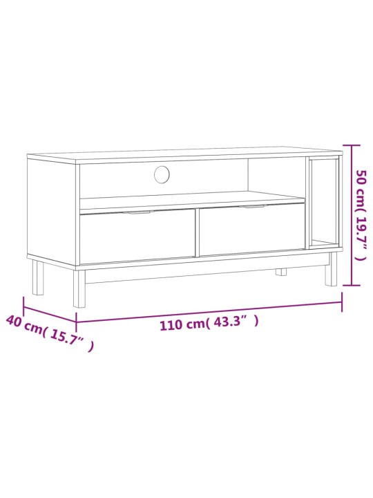 TV skříňka FLAM 110 x 40 x 50 cm masivní borové dřevo