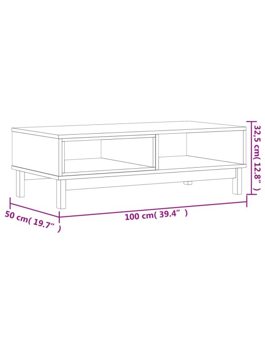 Konferenční stolek FLAM 100 x 50 x 32,5 cm masivní borové dřevo