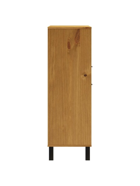 Příborník s prosklenými dvířky FLAM 92x40x122,5 cm borové dřevo