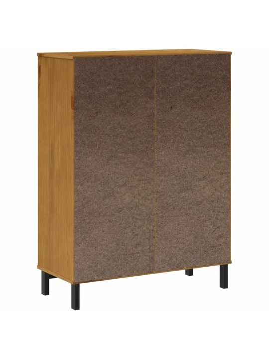 Příborník s prosklenými dvířky FLAM 92x40x122,5 cm borové dřevo