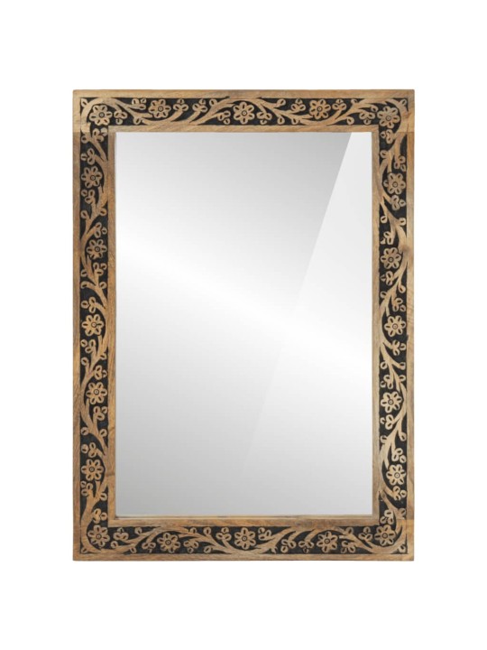 Koupelnové zrcadlo 50 x 70 x 2,5 cm masivní mangovník a sklo