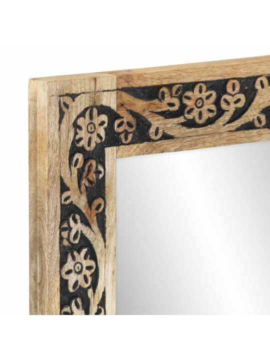 Koupelnové zrcadlo 50 x 70 x 2,5 cm masivní mangovník a sklo