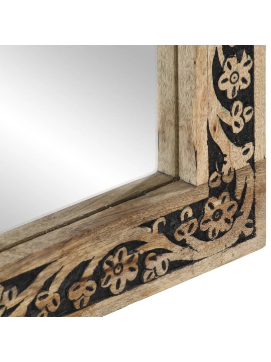 Koupelnové zrcadlo 50 x 70 x 2,5 cm masivní mangovník a sklo