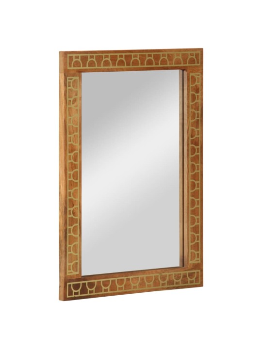 Koupelnové zrcadlo 50 x 70 x 2,5 cm masivní mangovník a sklo