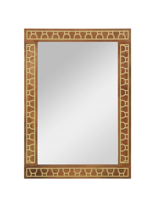 Koupelnové zrcadlo 50 x 70 x 2,5 cm masivní mangovník a sklo