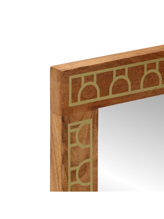 Koupelnové zrcadlo 50 x 70 x 2,5 cm masivní mangovník a sklo