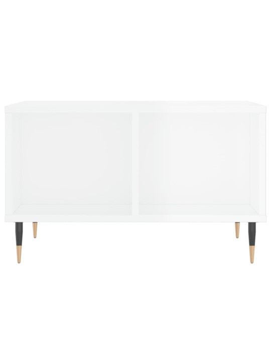 Konferenční stolek bílý s leskem 60x50x36,5 cm kompozitní dřevo