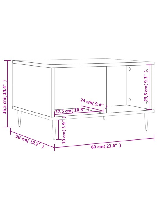 Konferenční stolek bílý s leskem 60x50x36,5 cm kompozitní dřevo