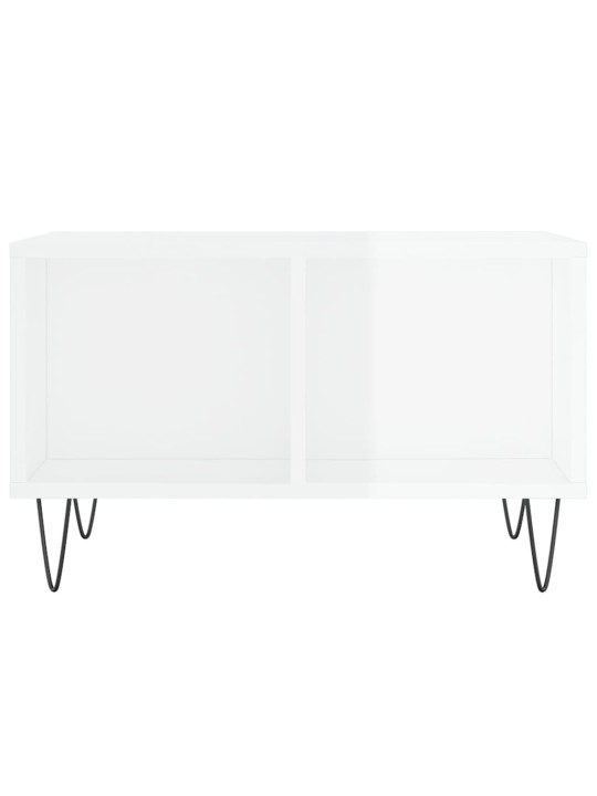 Konferenční stolek bílý s leskem 60x50x36,5 cm kompozitní dřevo