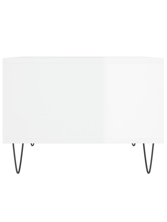 Konferenční stolek bílý s leskem 60x50x36,5 cm kompozitní dřevo