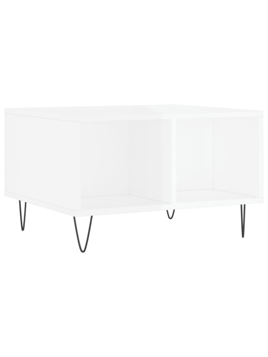 Konferenční stolek bílý s leskem 60x50x36,5 cm kompozitní dřevo