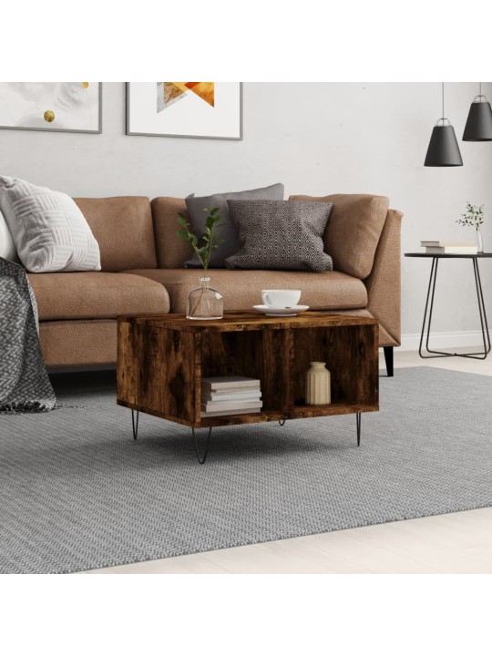 Konferenční stolek kouřový dub 60x50x36,5 cm kompozitní dřevo