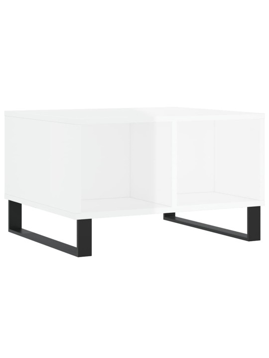 Konferenční stolek bílý s leskem 60x50x36,5 cm kompozitní dřevo